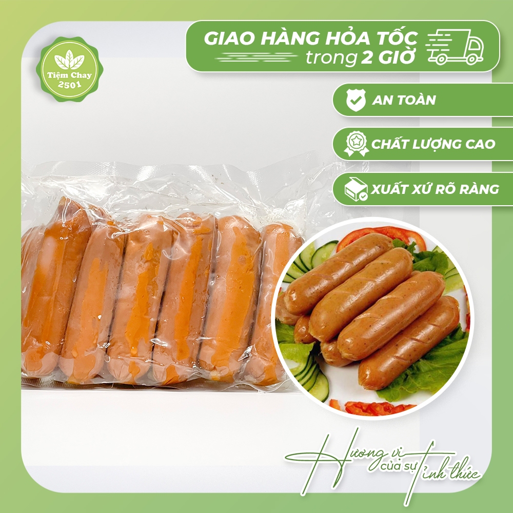Xúc xích chay 500g | Thực phẩm chay ngon sạch | Tiệm Chay 2501