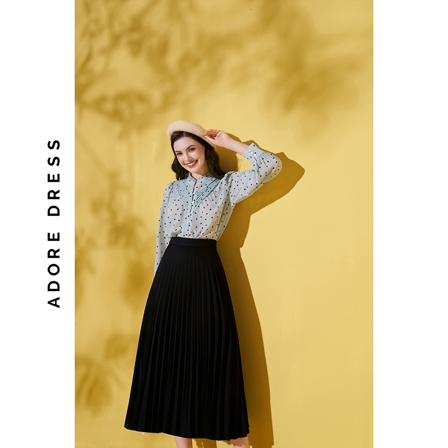 Chân váy Midi skirts casual style tuytsy trơn dập ly 3 màu 313SK2026 ADORE DRESS