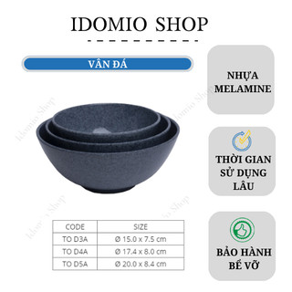 Tô Nhựa Melamine Vân Đá Xanh/Vân Đá Kem- Fataco