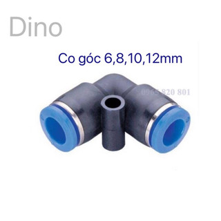 Cút góc chữ L, Đầu nối góc ống hơi khí nén, ống phun sương đầy đủ kích thước
