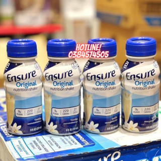 Thùng 16/24/30 chai sữa nước ensure mỹ loại 237ml