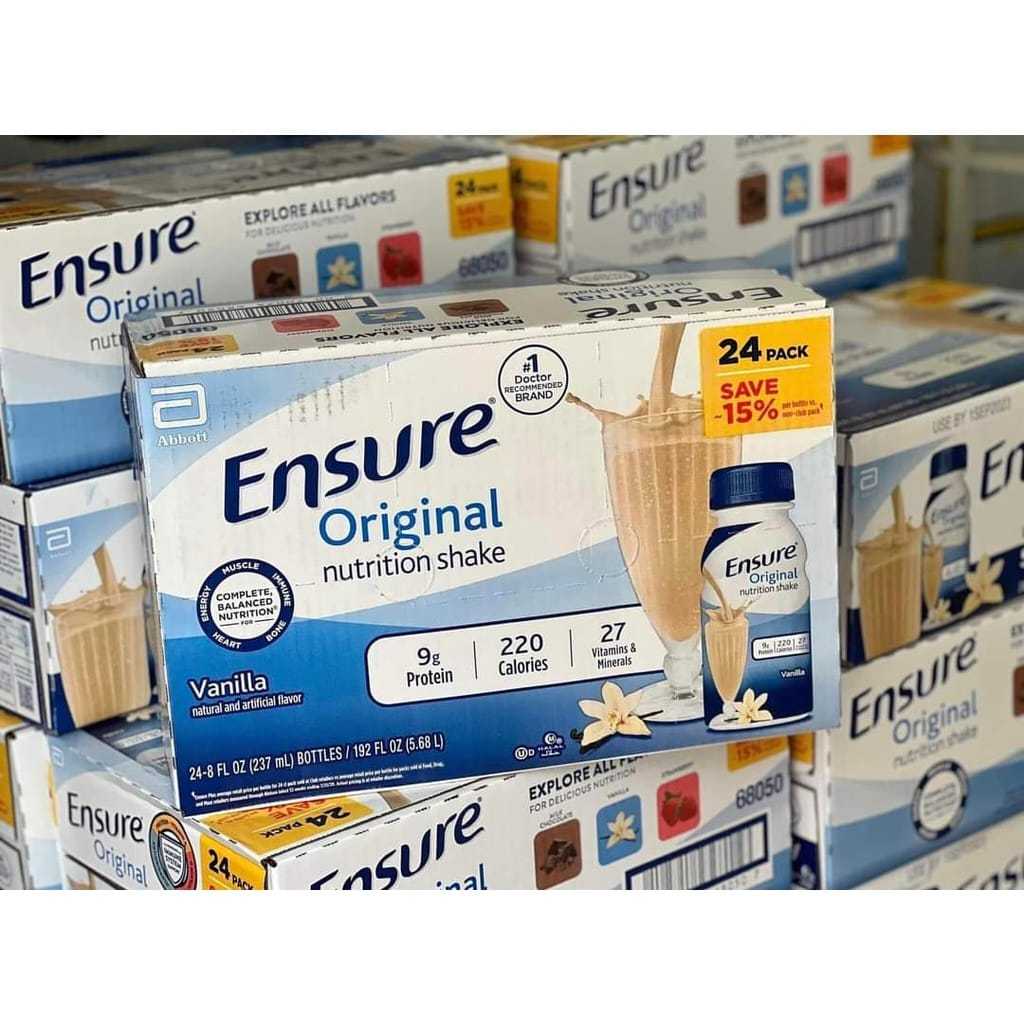 Thùng 16/24/30 chai Sữa Nước Ensure Mỹ loại 237mL
