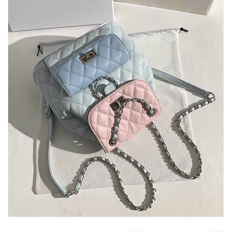 Balo trung phối 2 màu thời trang