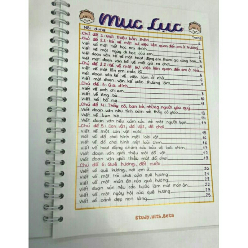 Sổ lò xo takenote Tập Làm Văn lớp 2-3 các bài văn mẫu