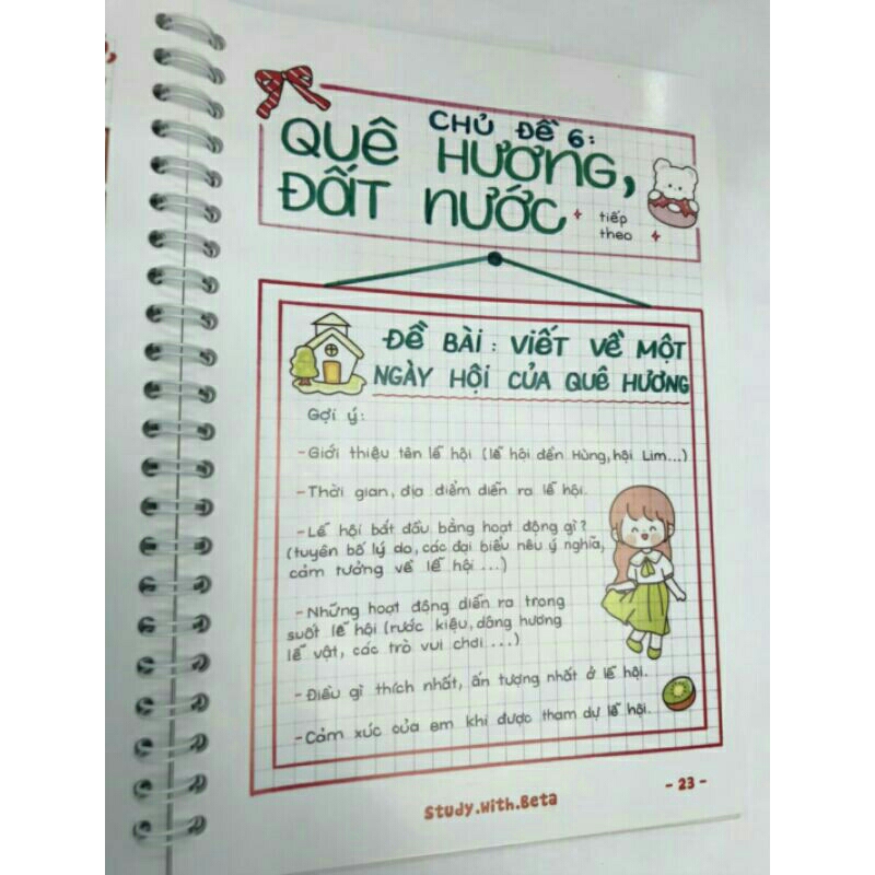 Sổ lò xo takenote Tập Làm Văn lớp 2-3 các bài văn mẫu