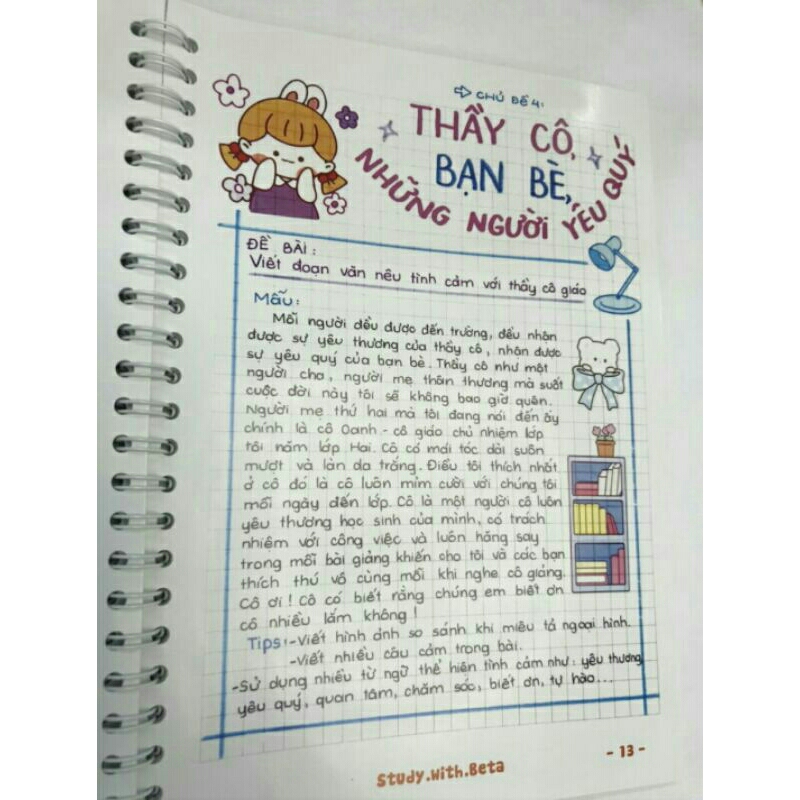 Sổ lò xo takenote Tập Làm Văn lớp 2-3 các bài văn mẫu