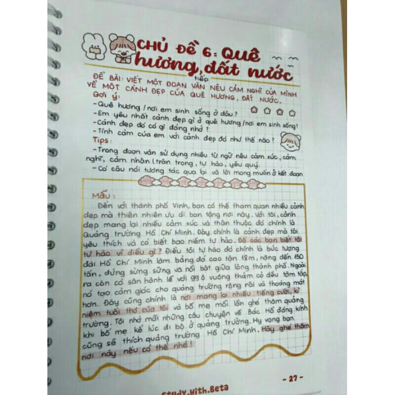 Sổ lò xo takenote Tập Làm Văn lớp 2-3 các bài văn mẫu