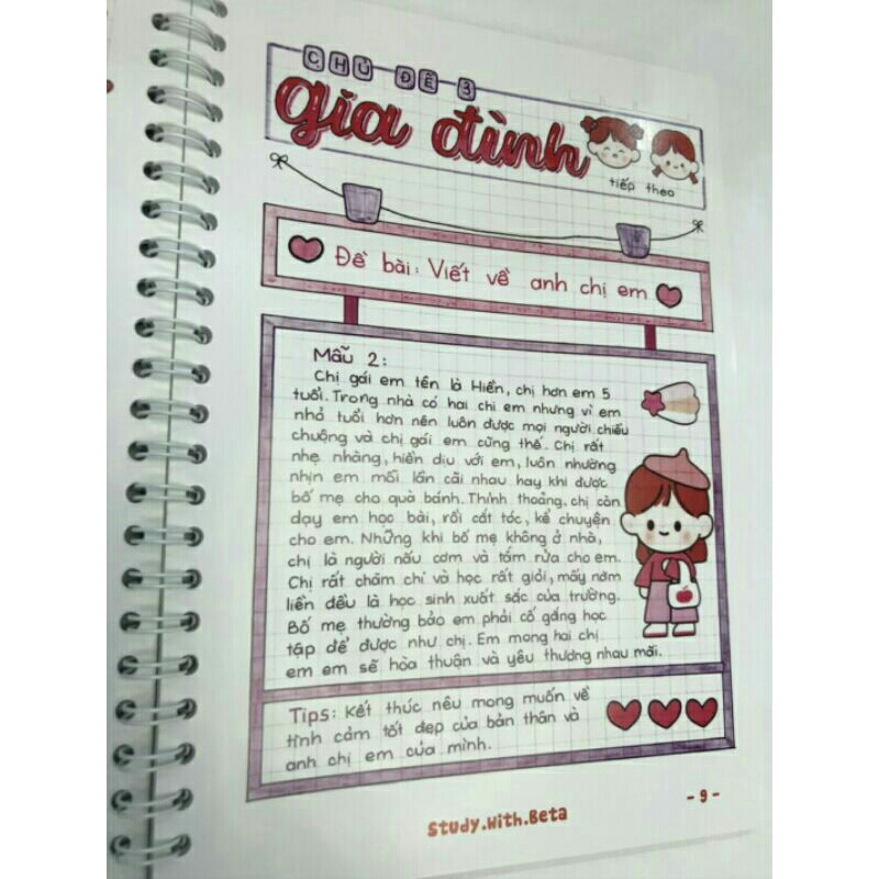 Sổ lò xo takenote Tập Làm Văn lớp 2-3 các bài văn mẫu