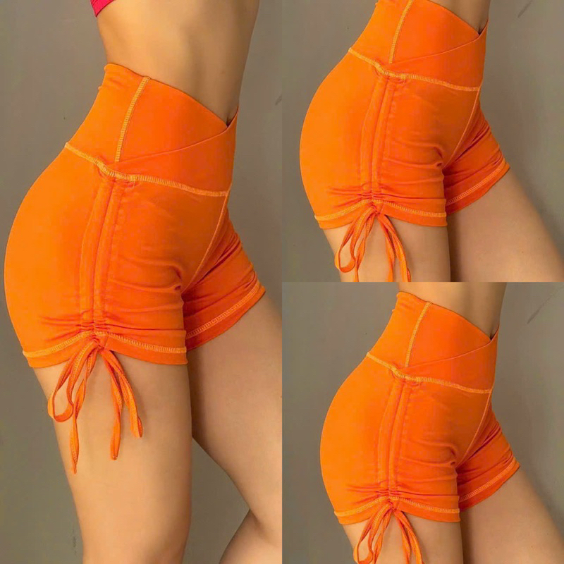 Quần đùi cạp chéo rút dây chất thun lạnh co giãn 4 chiều tập gym yoga erobic