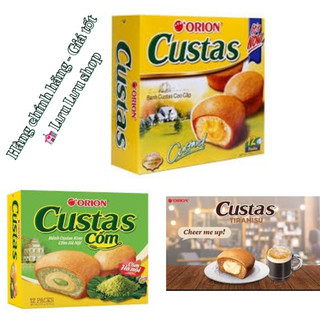 Bánh bông lan Custas nhân trứng sữa/ cốm / tiramisu hộp 12 bánh