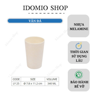 Ly Nhựa Melamine Vân Đá Kem- LY25