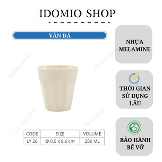 Ly Nhựa Melami Vân Đá Kem Cao Cấp – LY26VD
