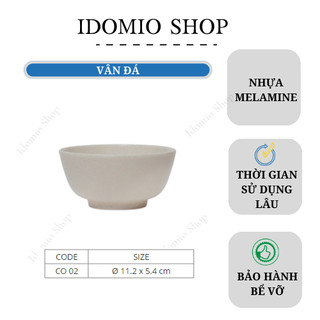 Chén nhựa melamine vân đá kem - co02