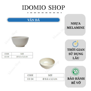 Chén Chấm Nhựa Melamine Vân Đá Kem Nhiều Size