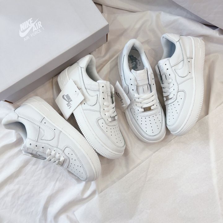 Giày Nike Air Force 1 cổ thấp, Af1 all white full box new 100%