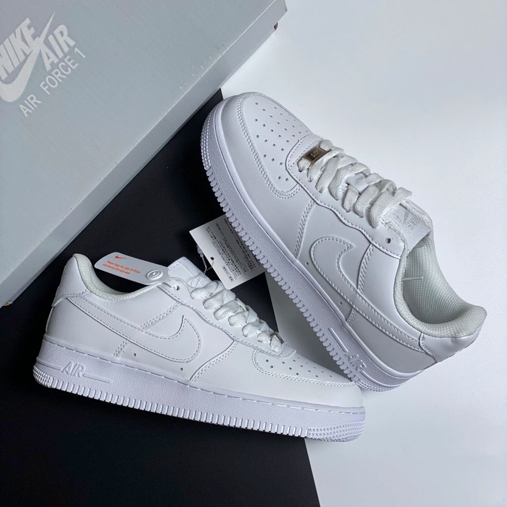 Giày Nike Air Force 1 cổ thấp, Af1 all white full box new 100%