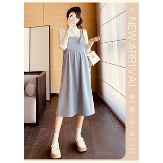 Váy bầu công sở babydoll Dambauxinh Đầm bầu thiết kế dáng suông đuôi cá vai bồng