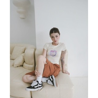 OLALASTUDIO Áo thun babytee dáng ôm in hình chú chó ilovemydog