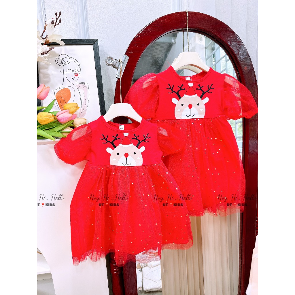 Váy noel in hình tuần lộc cho bé gái 8-25kg