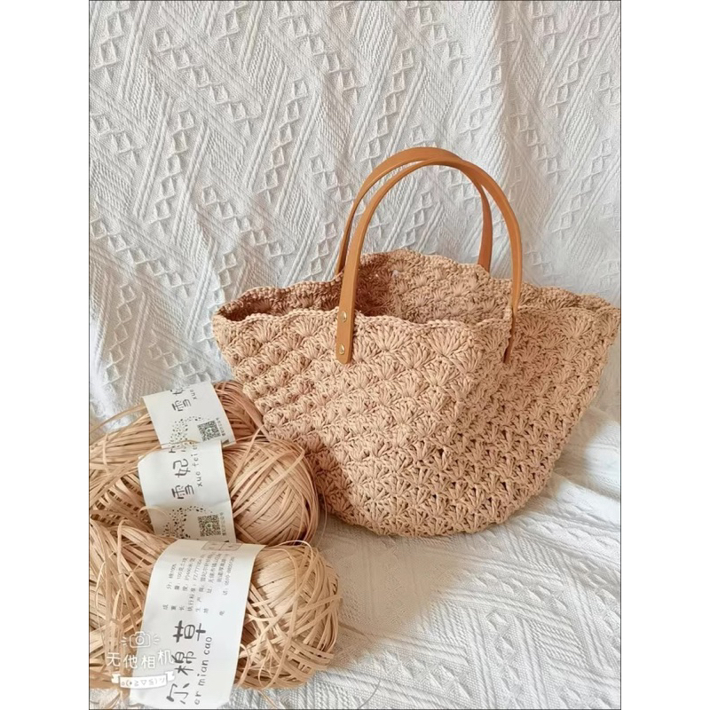 Sợi MianCao- Sợi cỏ đan móc mũ, túi xách