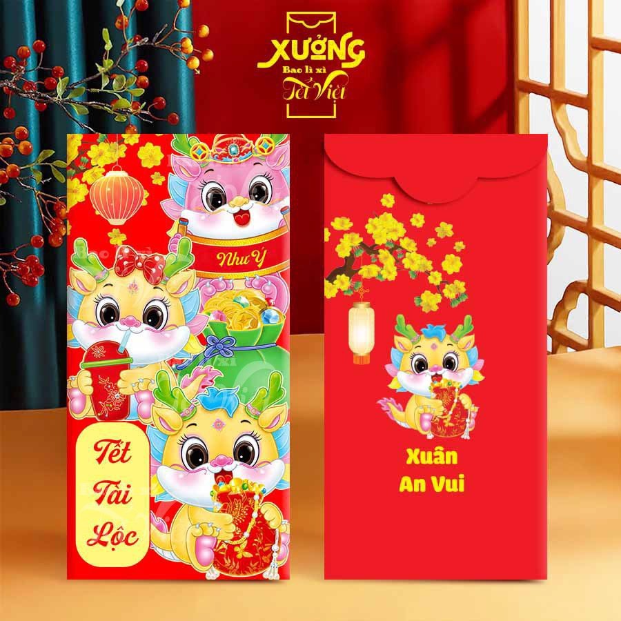 Combo 100 Cái Lì Xì RỒNG Tết Giáp Thìn 2024 Nhiều Mẫu Bao Lì Xì Đẹp - BỐ KHỦNG LONG