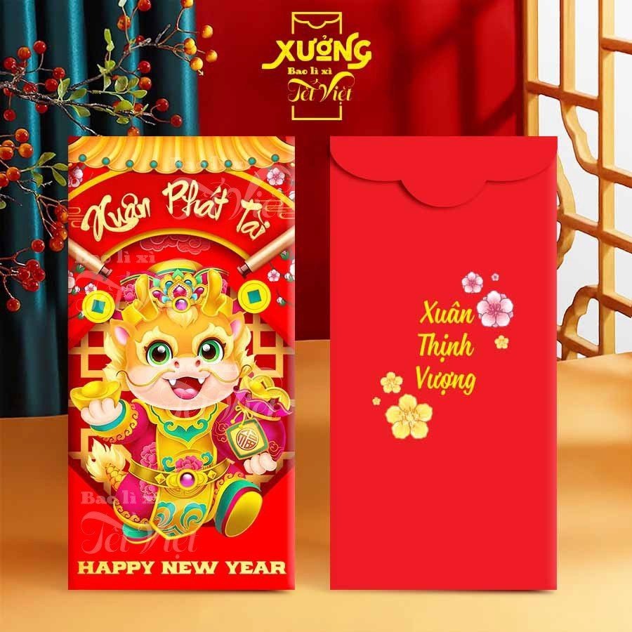 Combo 100 Cái Lì Xì RỒNG Tết Giáp Thìn 2024 Nhiều Mẫu Bao Lì Xì Đẹp - BỐ KHỦNG LONG