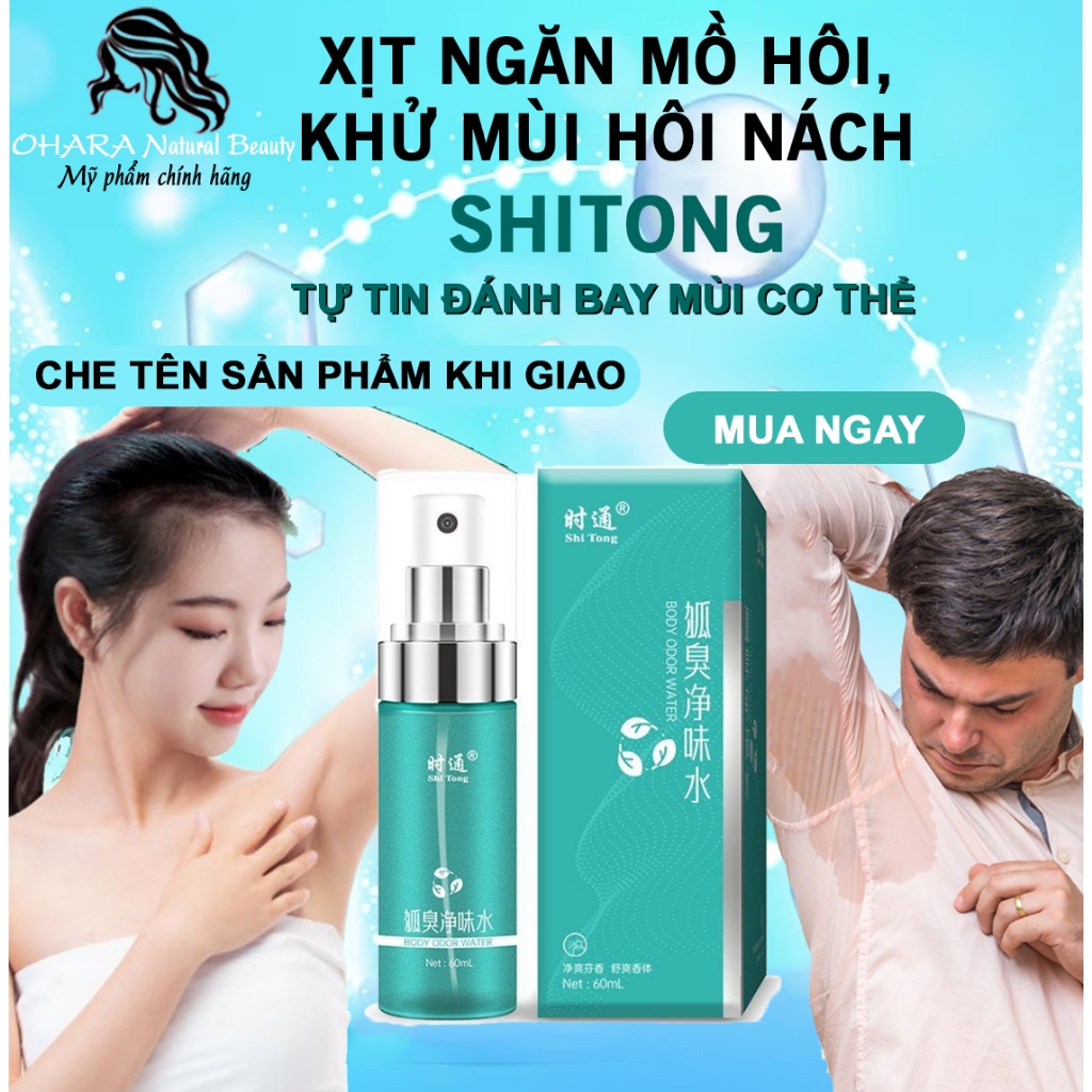 Xịt Khử Mùi Shitong Chính Hãng Xịt Hôi Nách Ngăn Tiết Mồ Hôi Khử Mùi Cơ Thể Giữ Vùng Cánh Luôn Khô Ráo Dung Tích 60 ML
