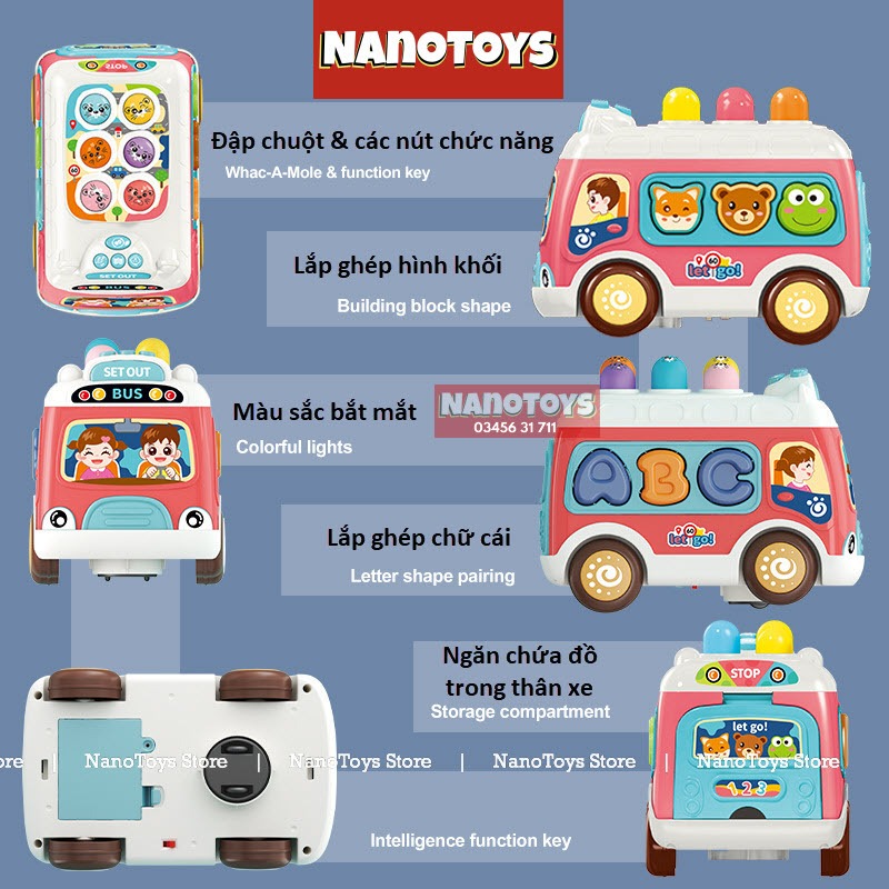 Đồ chơi đập chuột trẻ em nhiều mẫu, có nhạc và đèn siêu xinh - NANOTOYS STORE