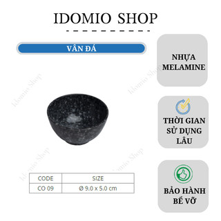 10 chén chấm nhựa melamine vân đá đen - co09