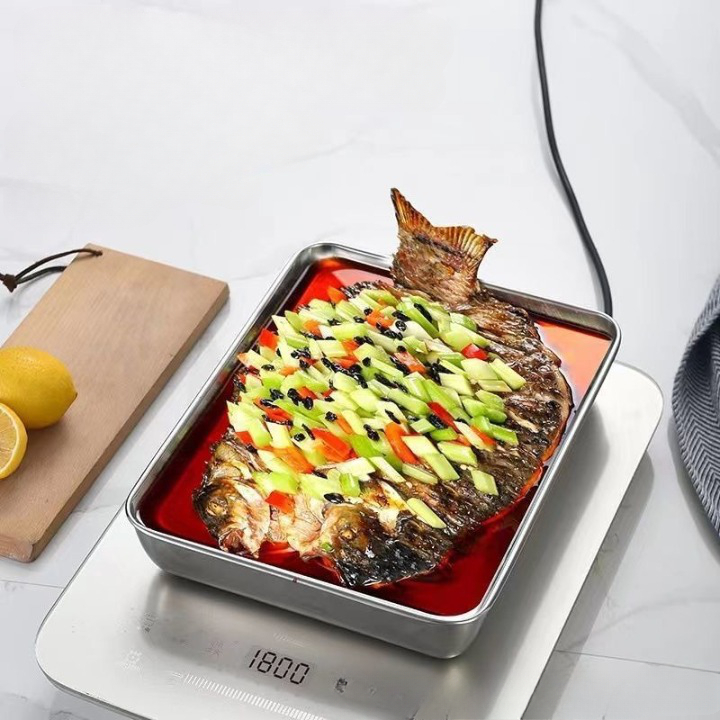 HỘP ĐỰNG THỨC ĂN BẰNG INOX CỠ LỚN CÓ NẮP ĐẬY - KHAY INOX ĐỰNG THỰC PHẨM CAO CẤP