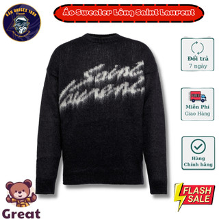 Áo Sweater Cổ Tròn Dài Tay In Chữ Ký Saint 💙 Áo Khoác Lông Cừu Trẻ Trung