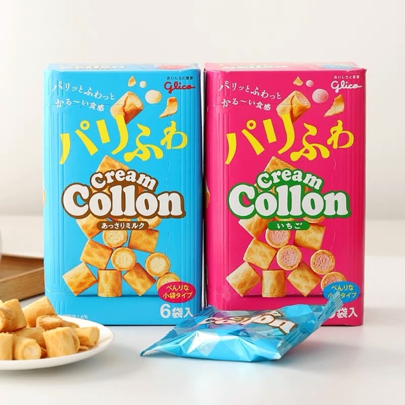 Bánh cuộn kem Glico Collon hộp 6 túi nhỏ  cho bé 12m+