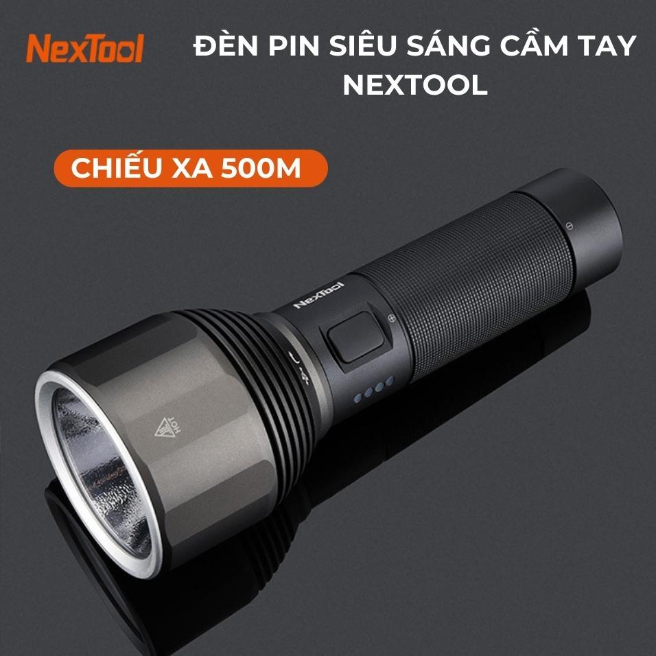 Đèn Pin Siêu Sáng Cầm Tay Nextool, Đèn Pin Cầm Tay Chiếu Xa 500m, Chất Liệu Hợp Kim Nhôm Cao Cấp, Độ