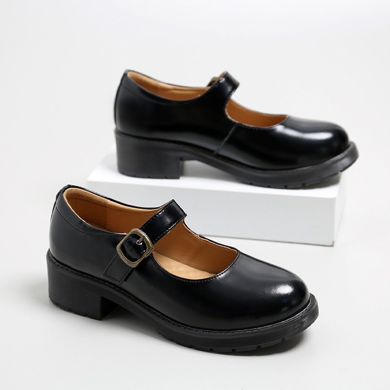 Mary Jane shoes  - Giày da bò nữ phong cách vintage, retro
