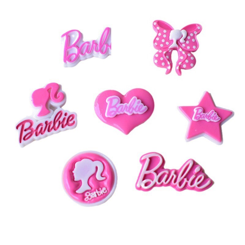 Charm  slime/ Dụng Cụ Charm Trang Trí  Hình Barbie Màu Hồng - Giá 1 cái