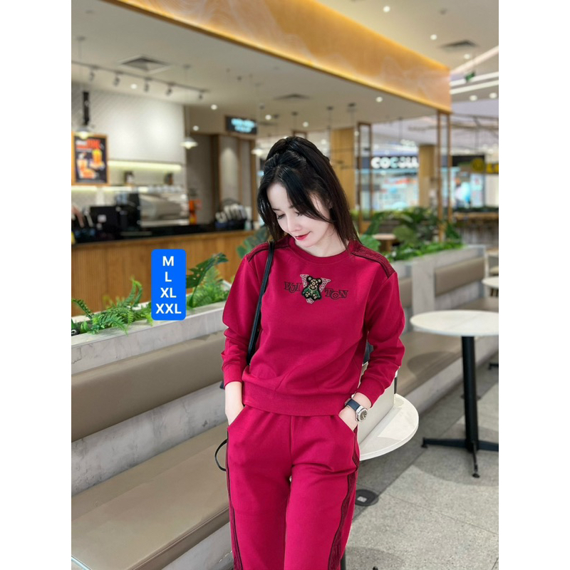 Bộ đồ nữ.sét thể thao thu đông đẹp cổ tròn dài tay đồ mặc nhà chất vải nỉ tăm hàng Quảng Châu đẹp,Size MLXL Tô Hoa shop