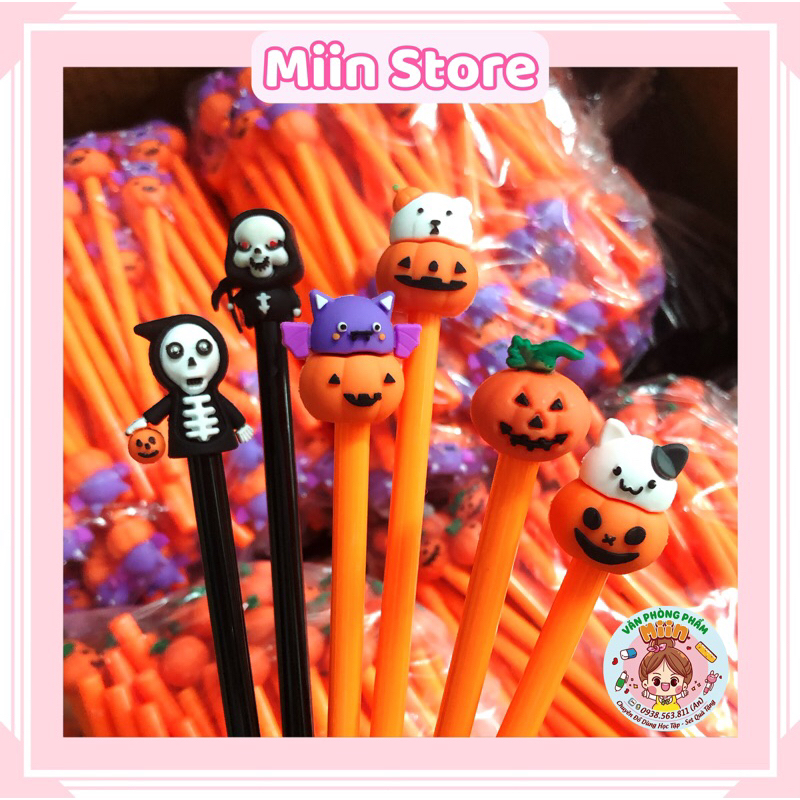 Bút Gel Dễ Thương Chủ Đề Halloween Mực Đen Ngòi 0.38mm Bút Nước Đen Hình Lễ Hội Halloween Làm Quà Tặng Học Sinh