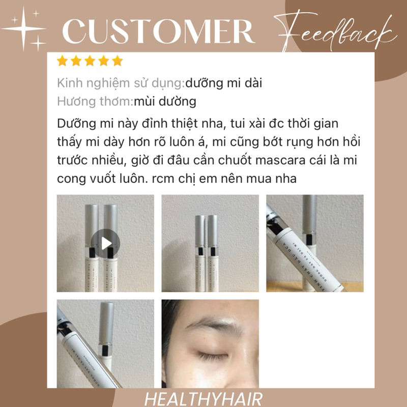 Dưỡng mi dầu dừa Healthy Hair 100% nguyên chất, giúp dưỡng mi dày và dài hơn 10ml