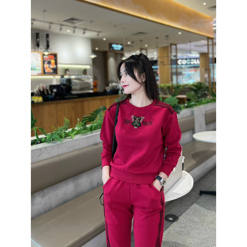 Bộ đồ nữ.sét thể thao thu đông đẹp cổ tròn dài tay đồ mặc nhà chất vải nỉ tăm hàng Quảng Châu đẹp,Size MLXL Tô Hoa shop