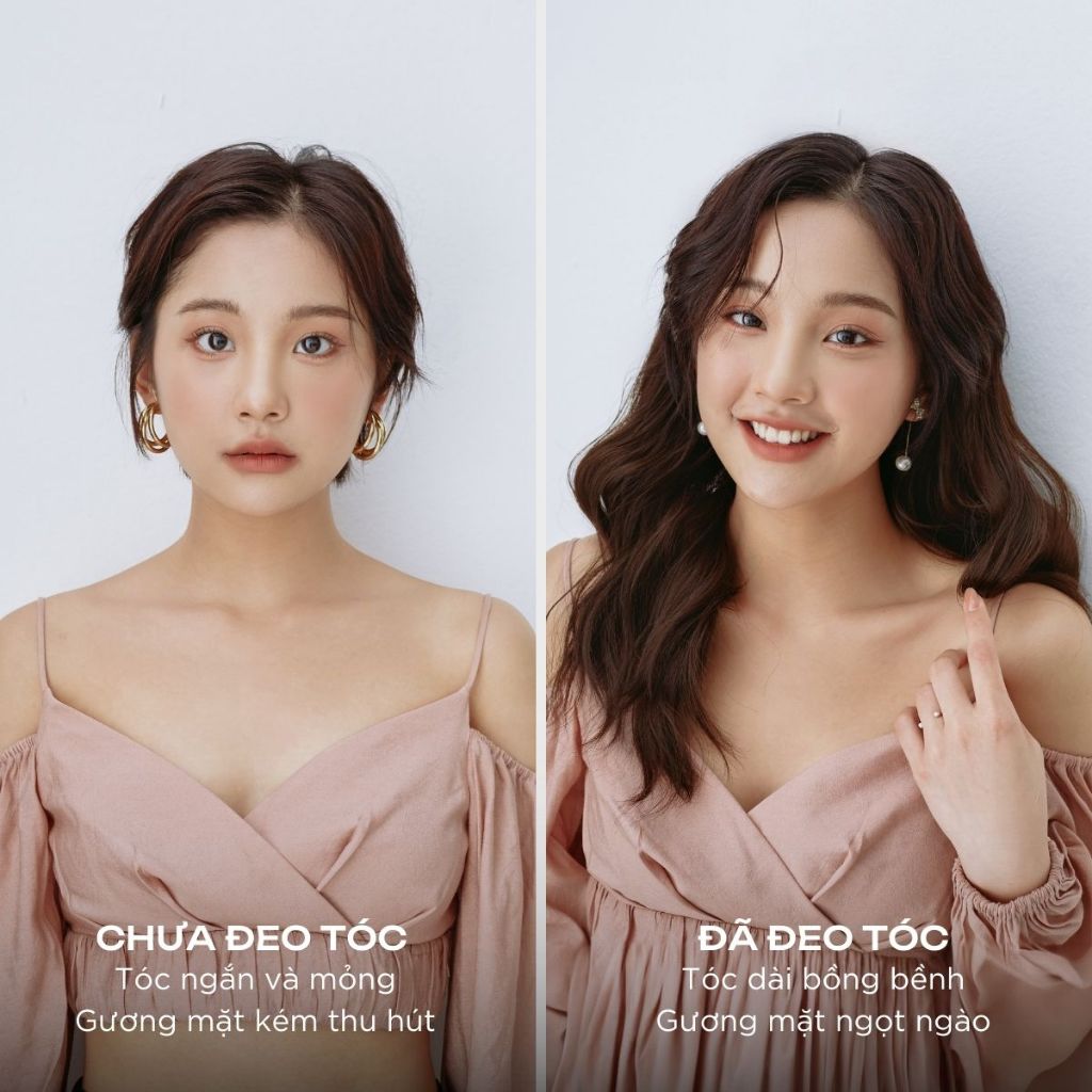 Tóc Kẹp U CAPELLI Xoăn Sóng Trục 45cm