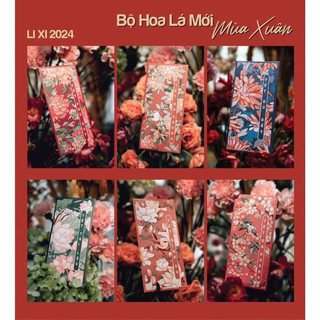 (shopeelive]Bao lì xì Tết 2024 Combo 5 chiếc lì xì Hoa Lá Mùa Xuân Vintage, bao lì xì giấy C150 cán mờ siêu đẹp