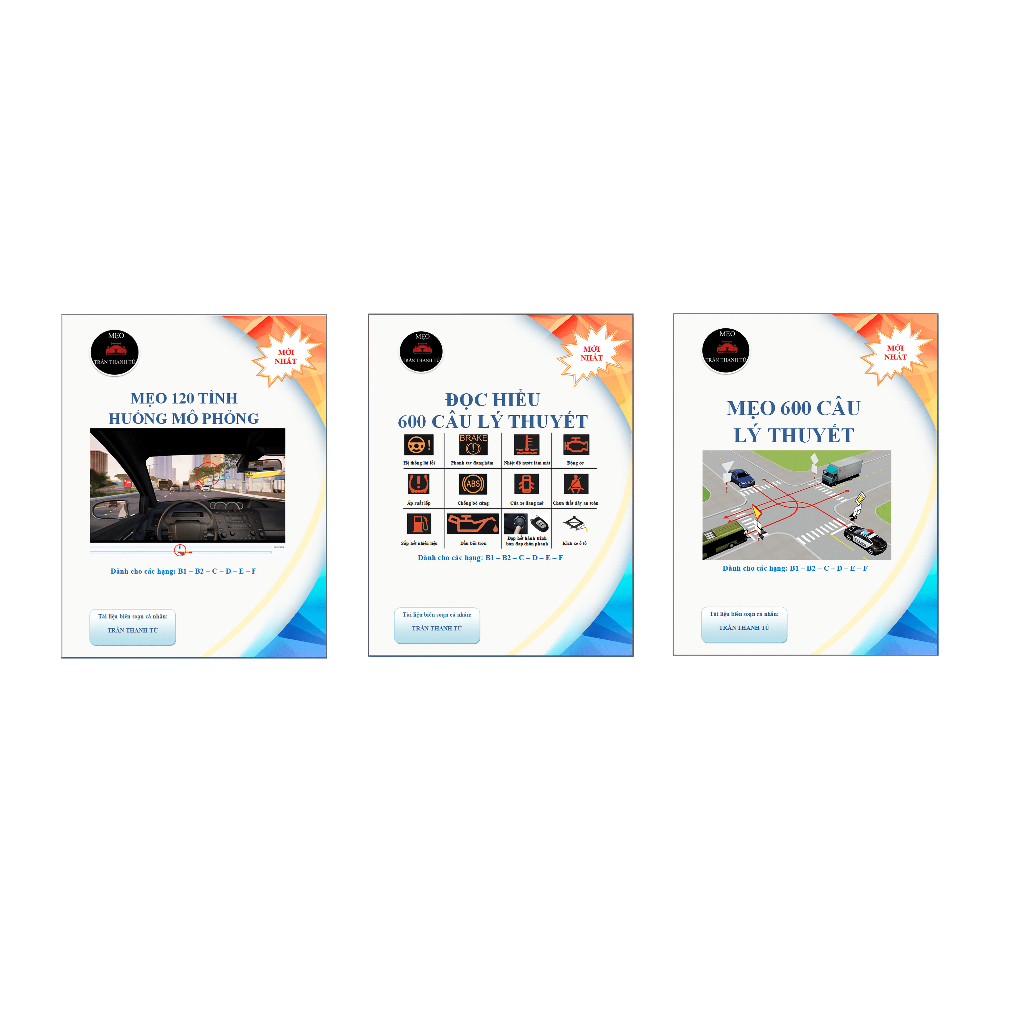 SÁch Mẹo Lý Thuyết Lái xe ô tô 3 món