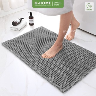 Thảm lau chân sợi dệt siêu nhẹ siêu thấm Ghome chất len lông dặn họa tiết tổ ong có thể giặt máy TC23M2