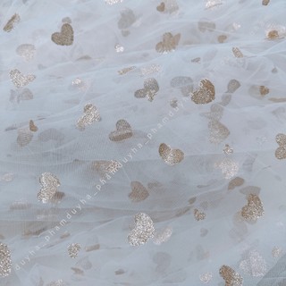 [XẢ HÀNG]✨VẢI LƯỚI TRÁI TIM NHŨ LẤP LÁNH - KHỔ 1m5✨