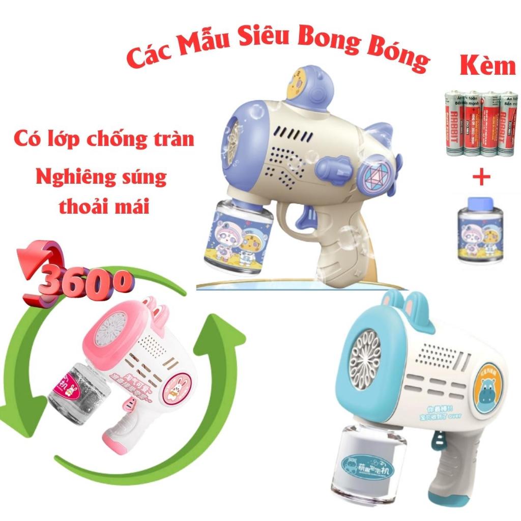 Súng bắn bong bóng xà phòng Phi Hành Gia Tai Thỏ Cùng Các Mẫu Ngập Tràn