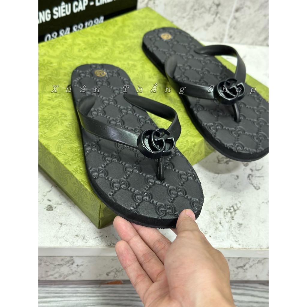 Dép kẹp G.C dép xỏ ngón tông nam gu.cci full box cao cấp - Dép nam vân chìm siêu cấp