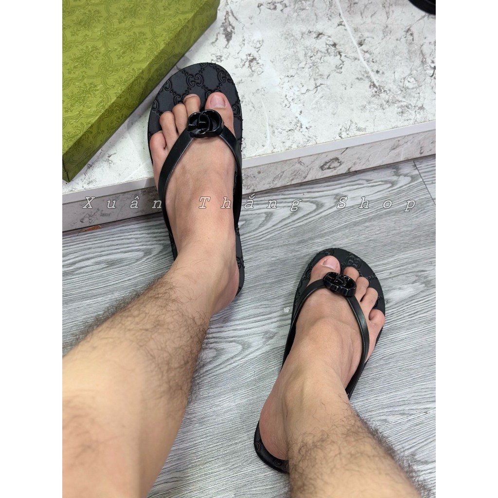 Dép kẹp G.C dép xỏ ngón tông nam gu.cci full box cao cấp - Dép nam vân chìm siêu cấp