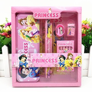 Bộ dụng cụ học tập 7 món gồm hộp bút thước tẩy gọt bút chì