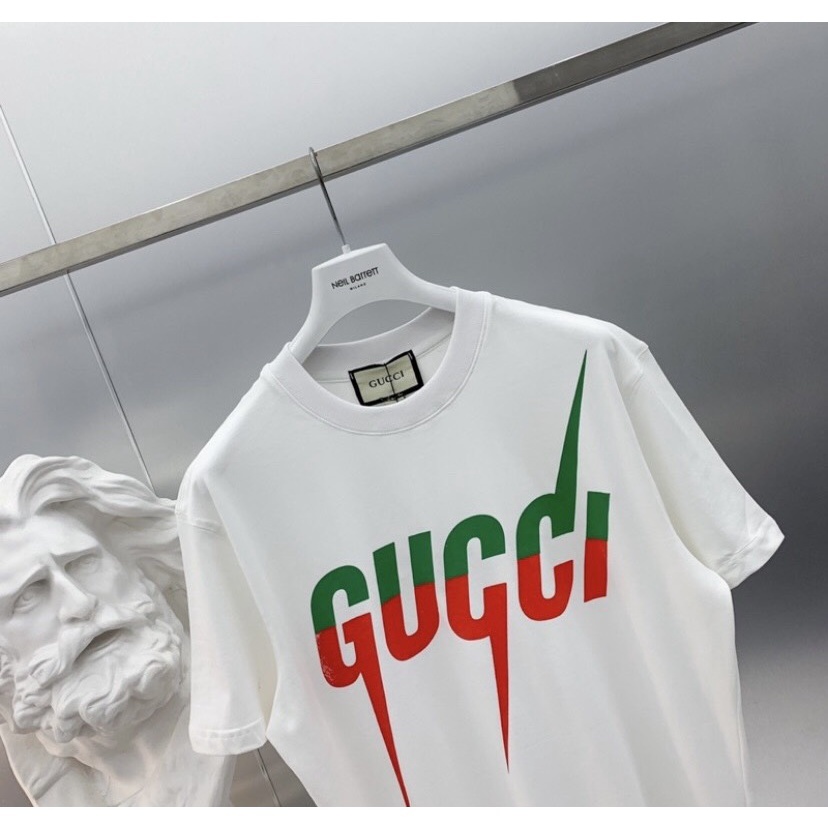 Áo Phông Tay Lỡ Gucci Tia Sét - Áo Thun Nam Nữ Gucci Tia Sét Form Rộng Siêu Đẹp Chào Hè 2023
