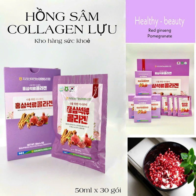 NƯỚC HỒNG SÂM COLLAGEN LỰU 50ML X 30GÓI